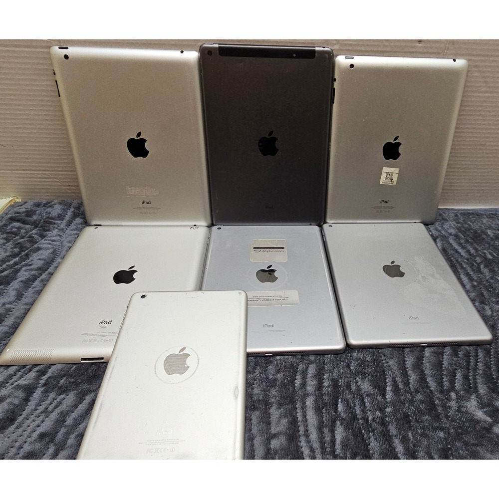 Lot of 7 Apple iPads for Parts or Repair iPad Mini and Full Size Mixed Models